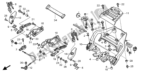All parts for the Grab Rail of the Honda ST 1300A 2003