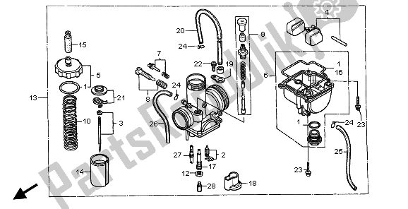 Todas las partes para Carburador de Honda CR 80 RB LW 1996