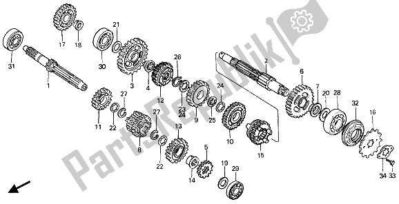 Todas las partes para Transmisión de Honda XR 250R 1990