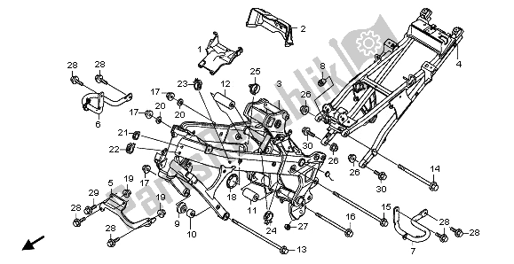 All parts for the Frame Body of the Honda NT 700V 2009