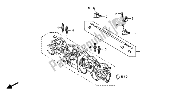 All parts for the Throttle Body (components) of the Honda CB 1300 SA 2007