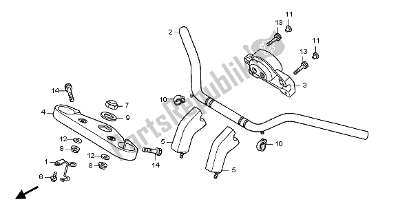 All parts for the Handle Pipe & Top Bridge of the Honda VTX 1800C1 2006