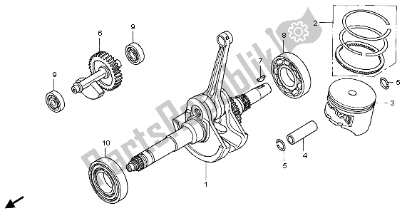 Todas las partes para Cigüeñal Y Pistón de Honda TRX 400 FA Fourtrax Rancher AT 2006