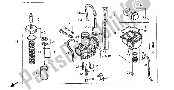 All parts for the Carburetor of the Honda CR 85R SW 2004