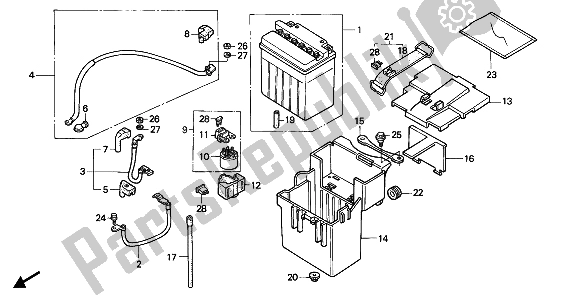 Toutes les pièces pour le Batterie du Honda CBR 1000F 1990