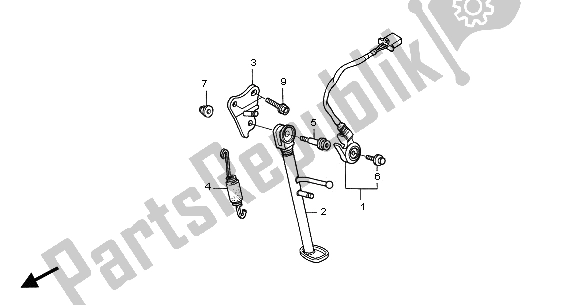 All parts for the Stand of the Honda VTR 1000 SP 2001