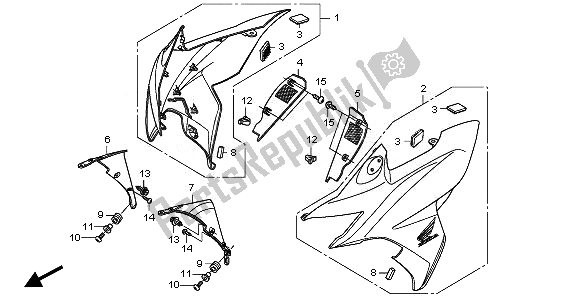 Alle onderdelen voor de Voorkap van de Honda CBF 1000 FTA 2010