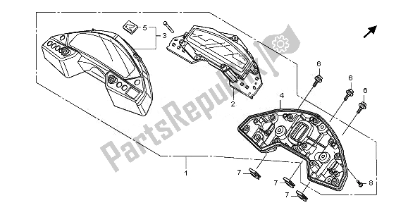 All parts for the Meter (mph) of the Honda CB 600 FA Hornet 2011