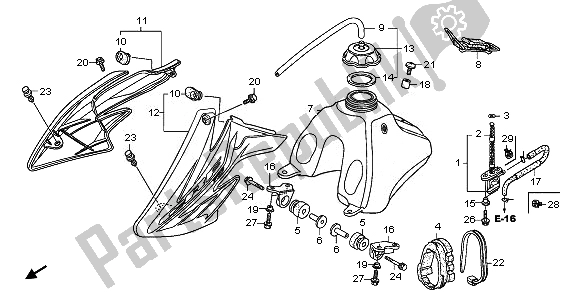 All parts for the Fuel Tank of the Honda CRF 70F 2011