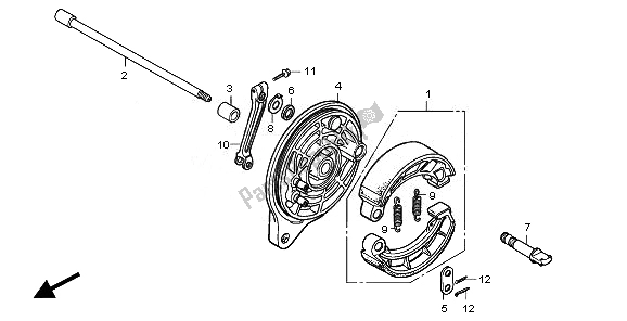 Tutte le parti per il Pannello Freno Posteriore del Honda VT 750C2B 2010