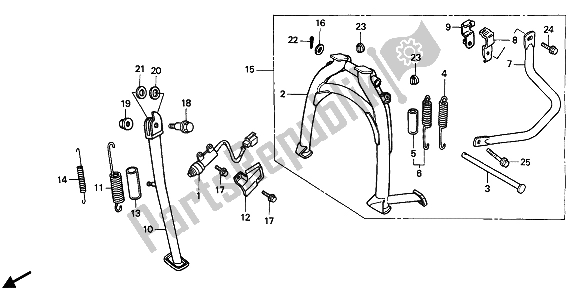 All parts for the Stand of the Honda XRV 750 Africa Twin 1992