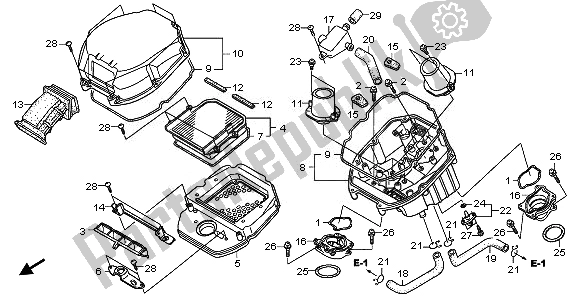All parts for the Air Cleaner of the Honda XL 1000V 2010