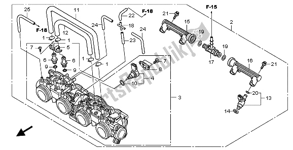 Todas as partes de Corpo Do Acelerador do Honda CB 600 FA Hornet 2009