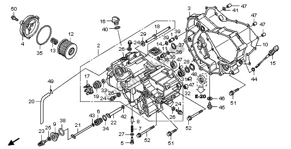 All parts for the Front Crankcase Cover of the Honda TRX 420 FA Fourtrax Rancher AT 2011