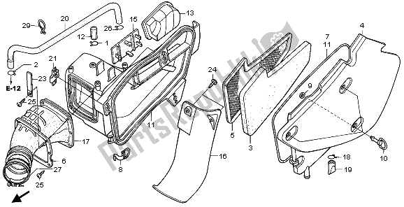 Tutte le parti per il Filtro Dell'aria del Honda XR 650R 2000