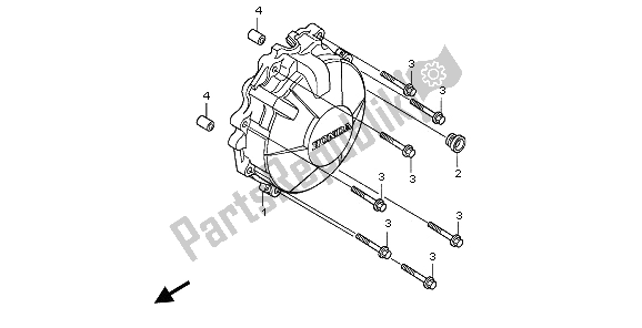 All parts for the Generator Cover of the Honda CB 600F3 Hornet 2009