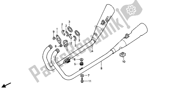 Todas las partes para Silenciador De Escape de Honda XBR 500S 1987