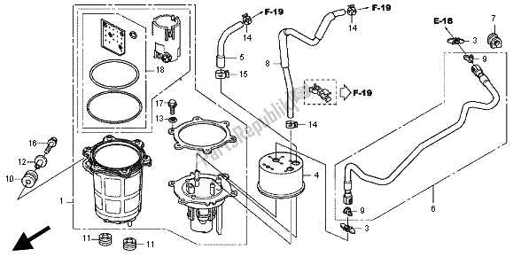 All parts for the Fuel Pump of the Honda TRX 420 FE Fourtrax Rancer 4X4 ES 2012