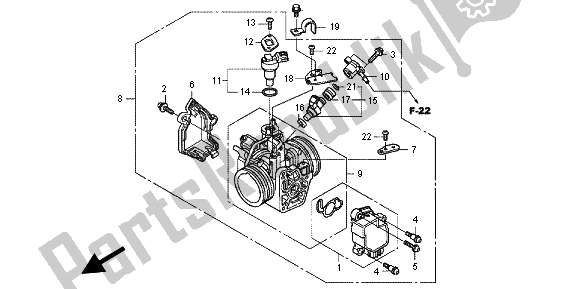 All parts for the Throttle Body of the Honda TRX 420 FA Fourtrax Rancher AT 2012