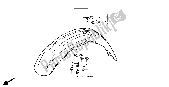 Todas las partes para Guardabarros Delantero de Honda CRF 450R 2003