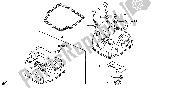 All parts for the Cylinder Head Cover of the Honda TRX 450 ER Sportrax 2006