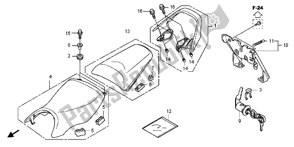 All parts for the Seat of the Honda CBF 125M 2013