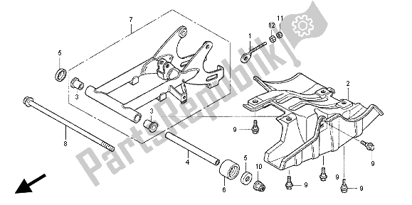 Tutte le parti per il Forcellone del Honda TRX 90 2012