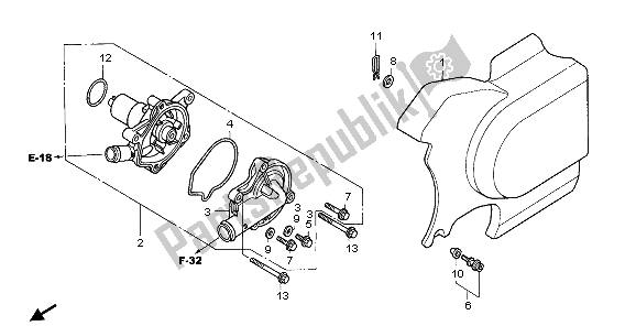 All parts for the Water Pump of the Honda VT 750 CA 2007