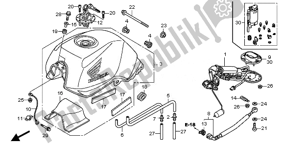 All parts for the Fuel Tank & Fuel Pump of the Honda CBF 1000 SA 2010