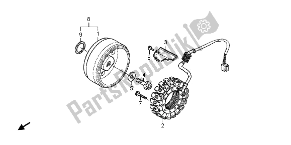 All parts for the Generator of the Honda VT 750 CA 2006