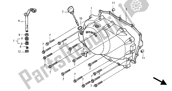 All parts for the Right Crankcase Cover of the Honda VT 750C 2000