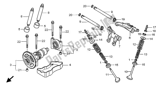 All parts for the Camshaft & Valve of the Honda TRX 680 FA Fourtrax Rincon 2008