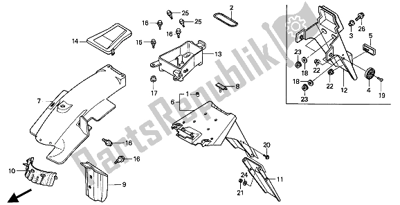 All parts for the Rear Fender of the Honda NSR 50S 1994