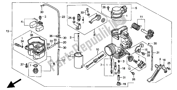 Todas las partes para Carburador de Honda XR 600R 1993