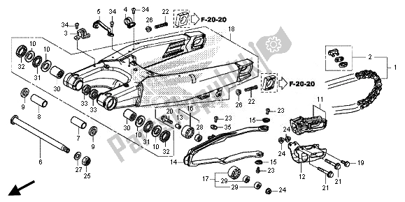 Todas las partes para Basculante de Honda CRF 450R 2014