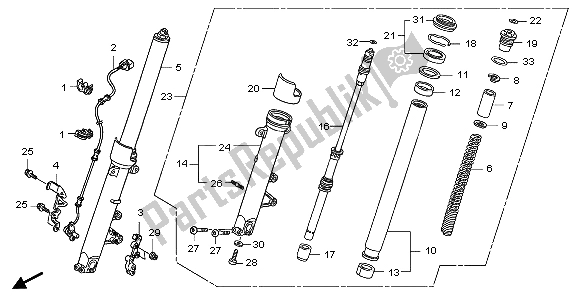 All parts for the Front Fork of the Honda CB 1300 SA 2007