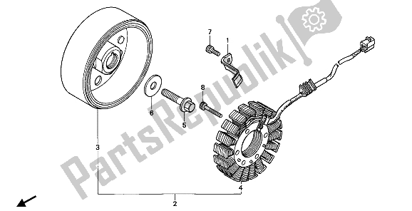 All parts for the Generator of the Honda CBR 600F 1992