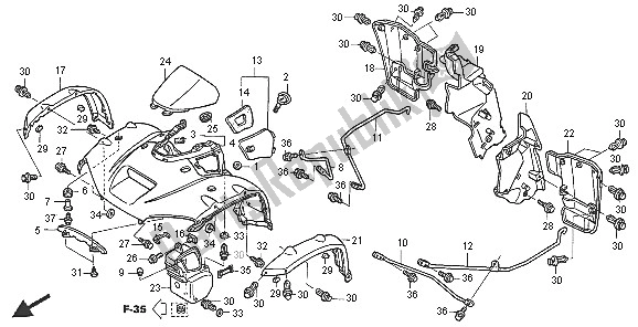 Tutte le parti per il Parafango Anteriore del Honda TRX 650 FA Fourtrax Rincon 2005