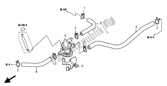 Todas las partes para Válvula De Control De Inyección De Aire de Honda XL 125V 2004