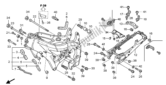 Alle onderdelen voor de Frame Lichaam van de Honda CBR 1000 RR 2007