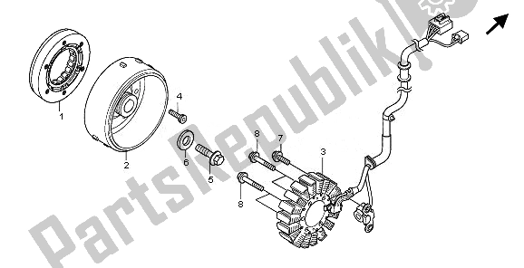 All parts for the Generator of the Honda SH 300A 2011