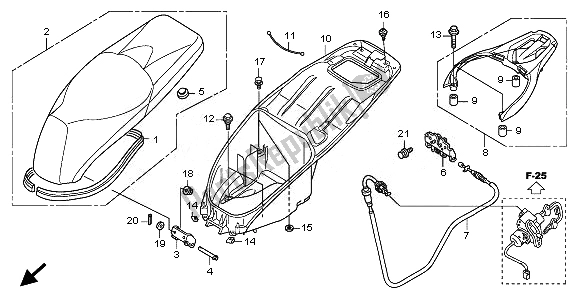 Tutte le parti per il Sedile E Vano Bagagli del Honda SH 125R 2010