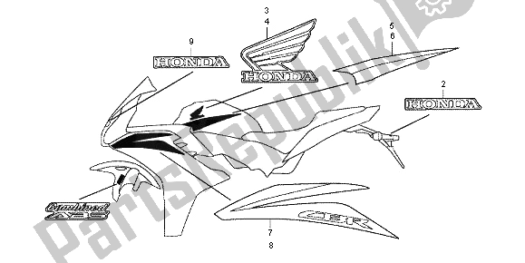 Toutes les pièces pour le Marque du Honda CBR 600F 2012