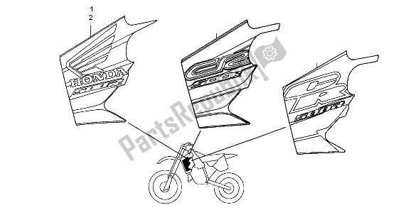 Todas as partes de Marca do Honda CR 500R 1998