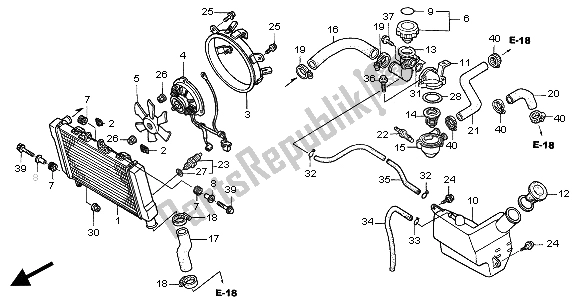 Alle onderdelen voor de Radiator van de Honda NT 650V 2004