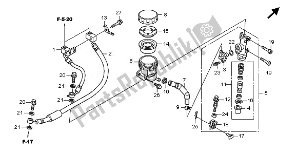 Todas las partes para Cilindro Maestro Del Freno Trasero de Honda CBF 1000 FA 2010