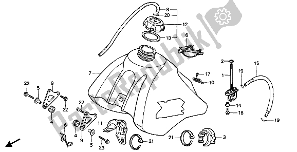 Todas las partes para Depósito De Combustible de Honda XR 250R 1988