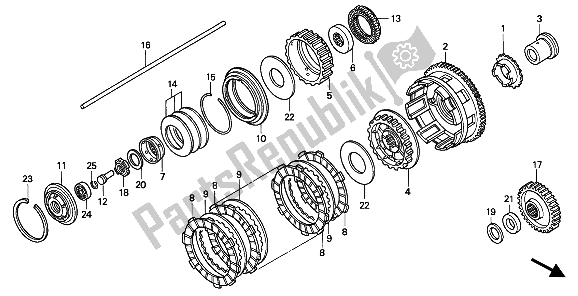 Todas as partes de Embreagem do Honda VFR 400R3 1991