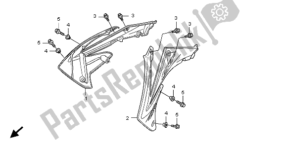 All parts for the Radiator Shroud of the Honda CRF 450R 2009