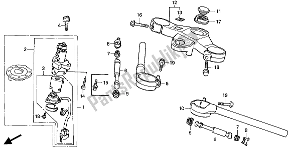 All parts for the Handle Pipe & Top Bridge of the Honda RVF 750R 1994